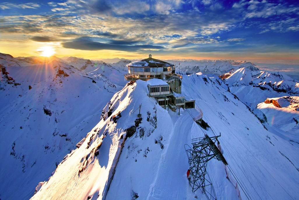 Mountain Station In The Alps